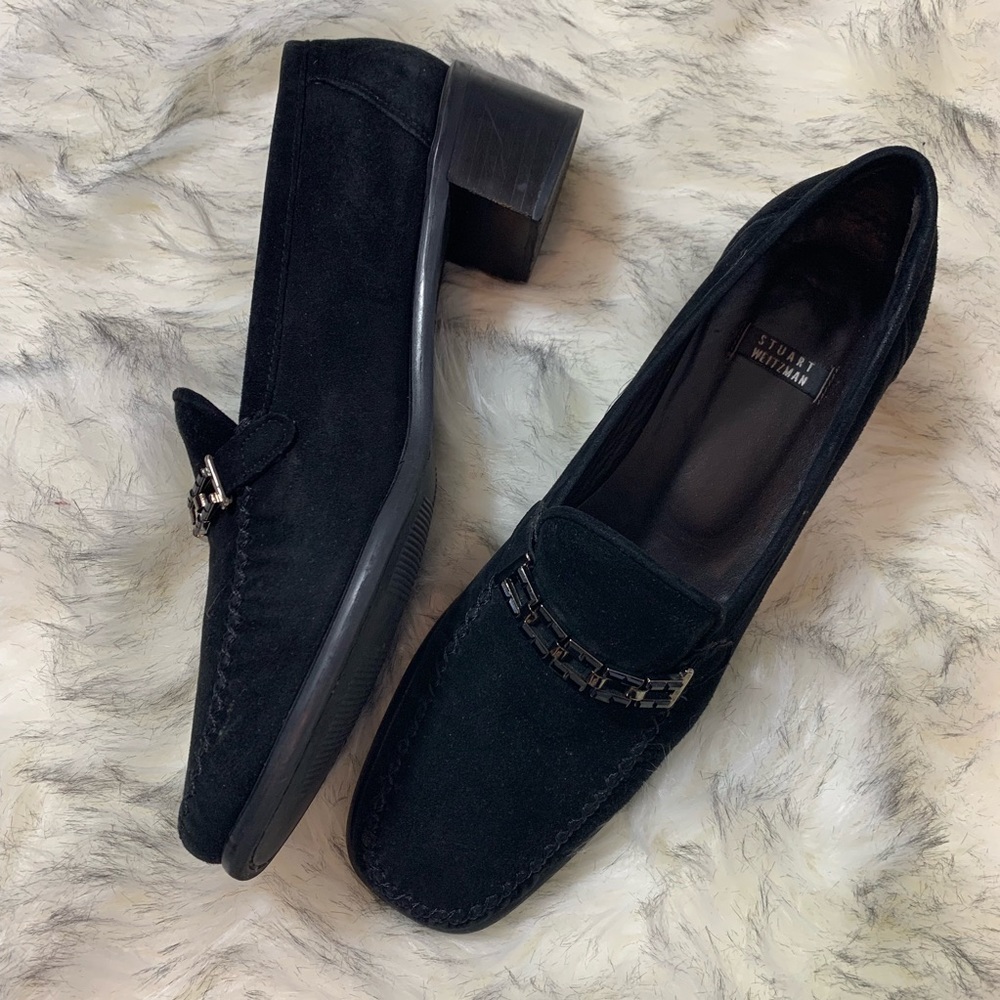 Stuart Weitzman Suede Jewel Loafers